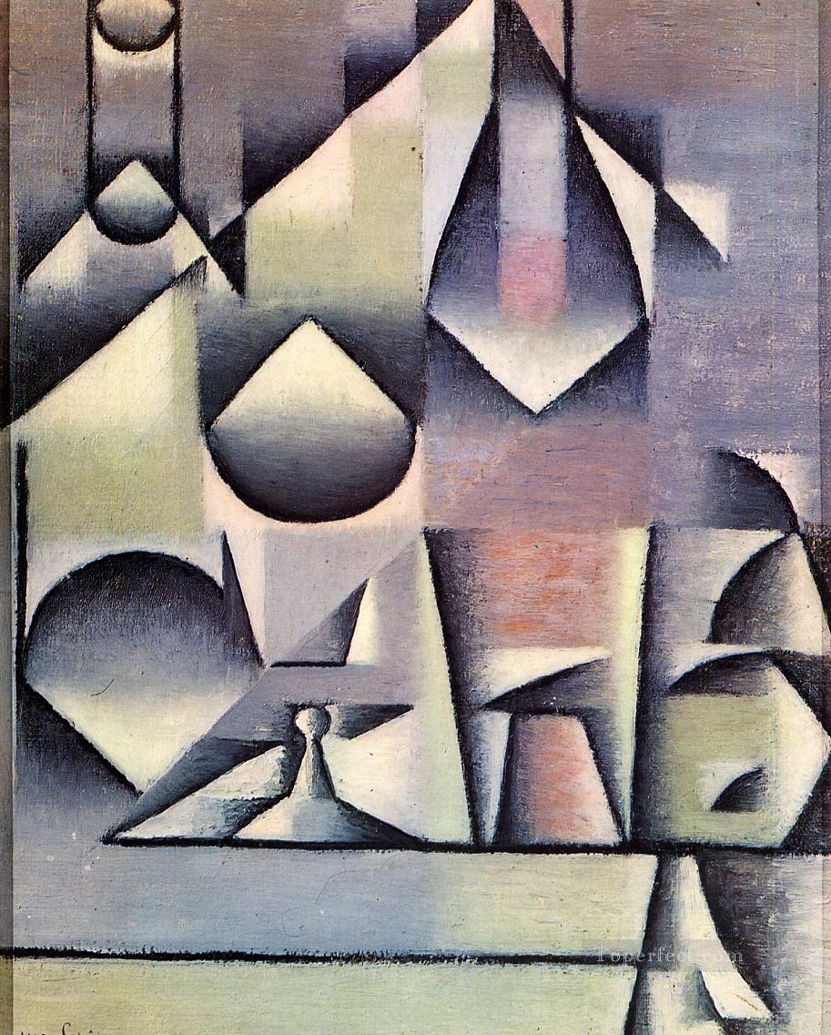 bottle and pitcher Juan Gris Oil Paintings